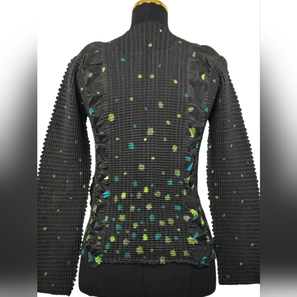 Issey Miyake IM29 FJ946 Rare Textured Pleated Button Front Top Size 3 - Picture 13 of 13
